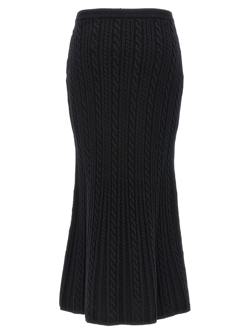 Black Wool Mini Skirt