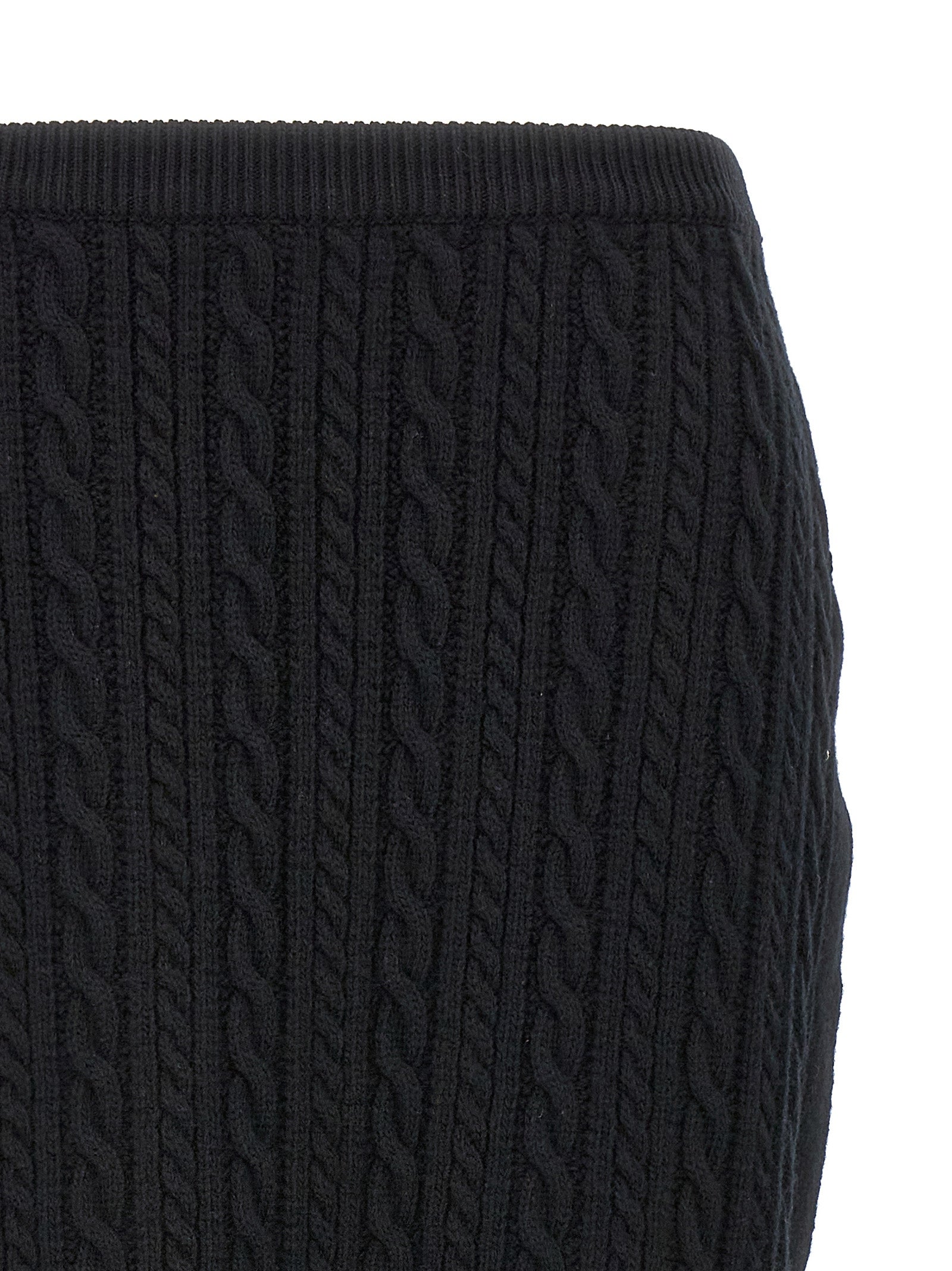 Black Wool Mini Skirt