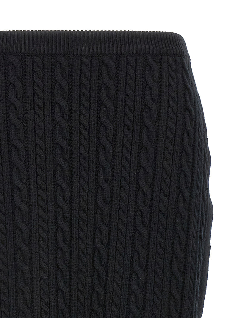 Black Wool Mini Skirt