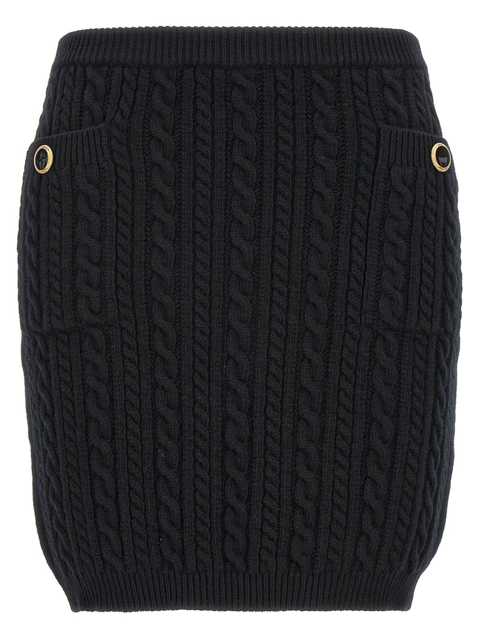 Black Wool Long Skirt