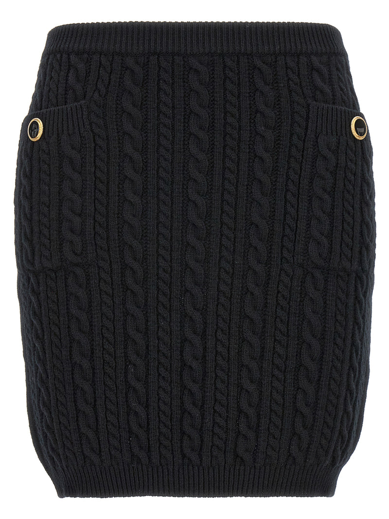 Black Wool Long Skirt