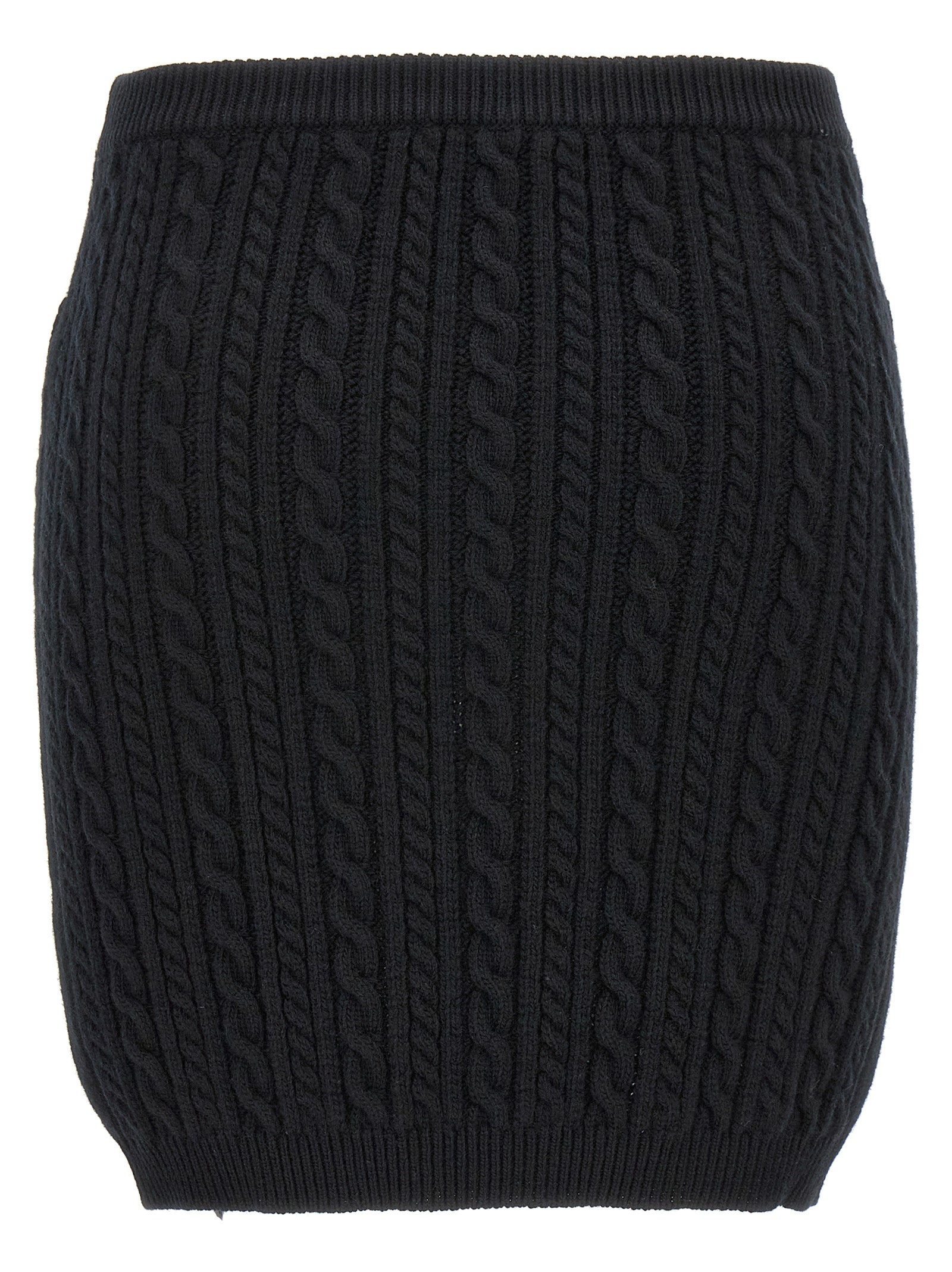 Black Wool Long Skirt