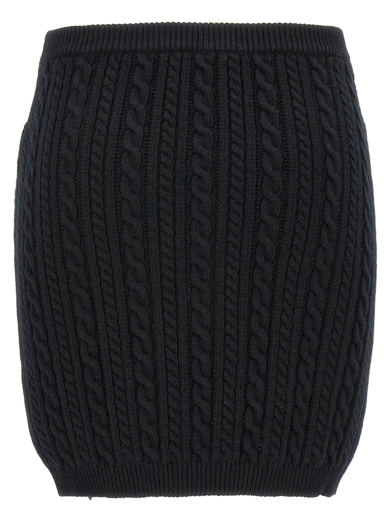 Black Wool Long Skirt