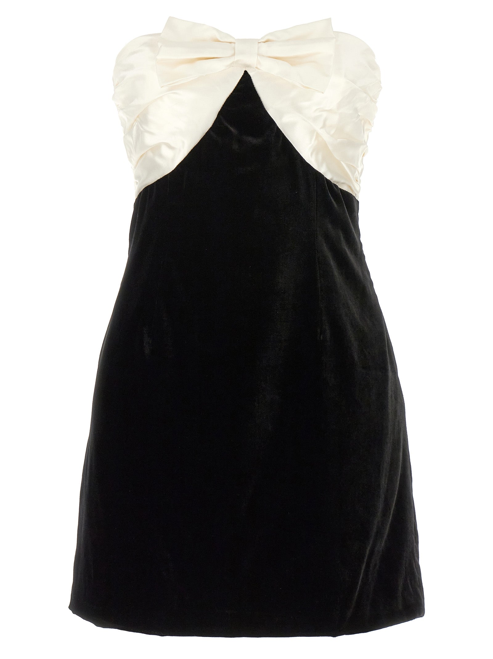 Bicolor Silk Short Dress
