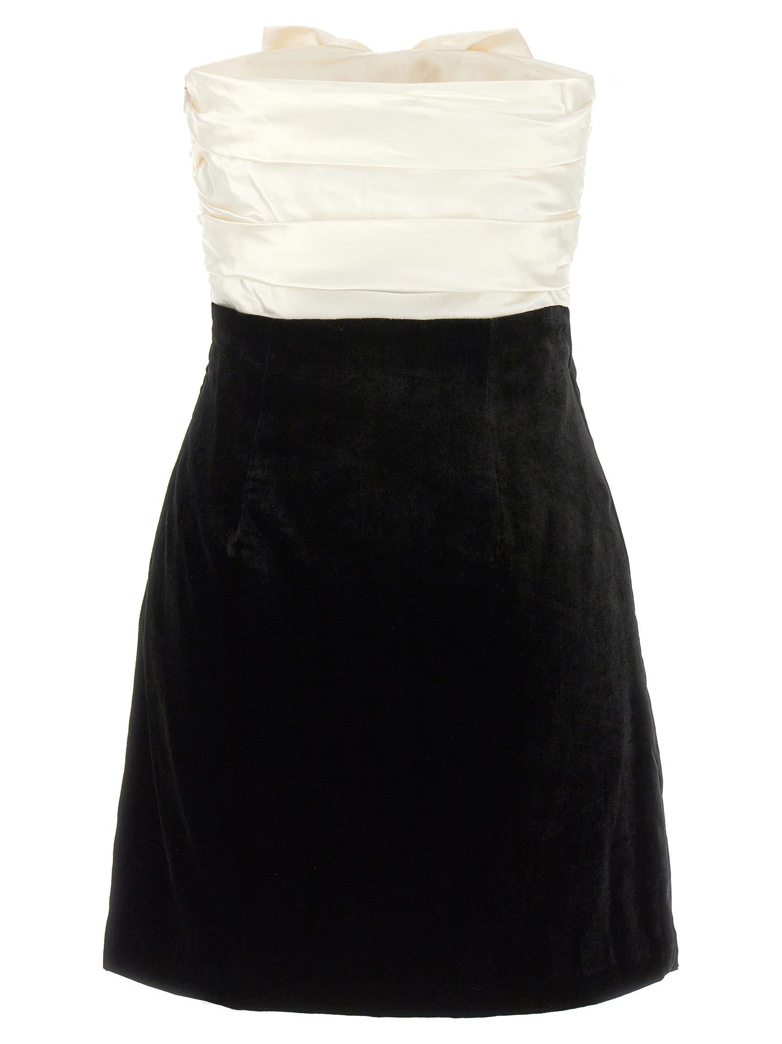 Bicolor Silk Short Dress