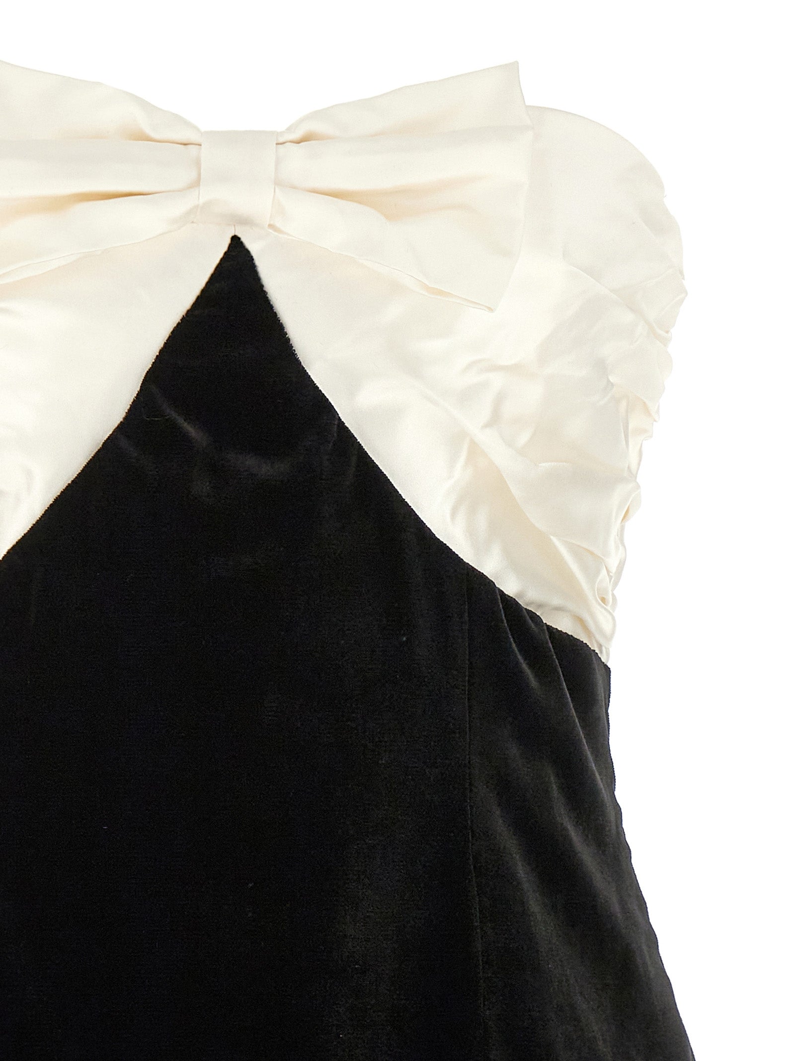 Bicolor Silk Short Dress
