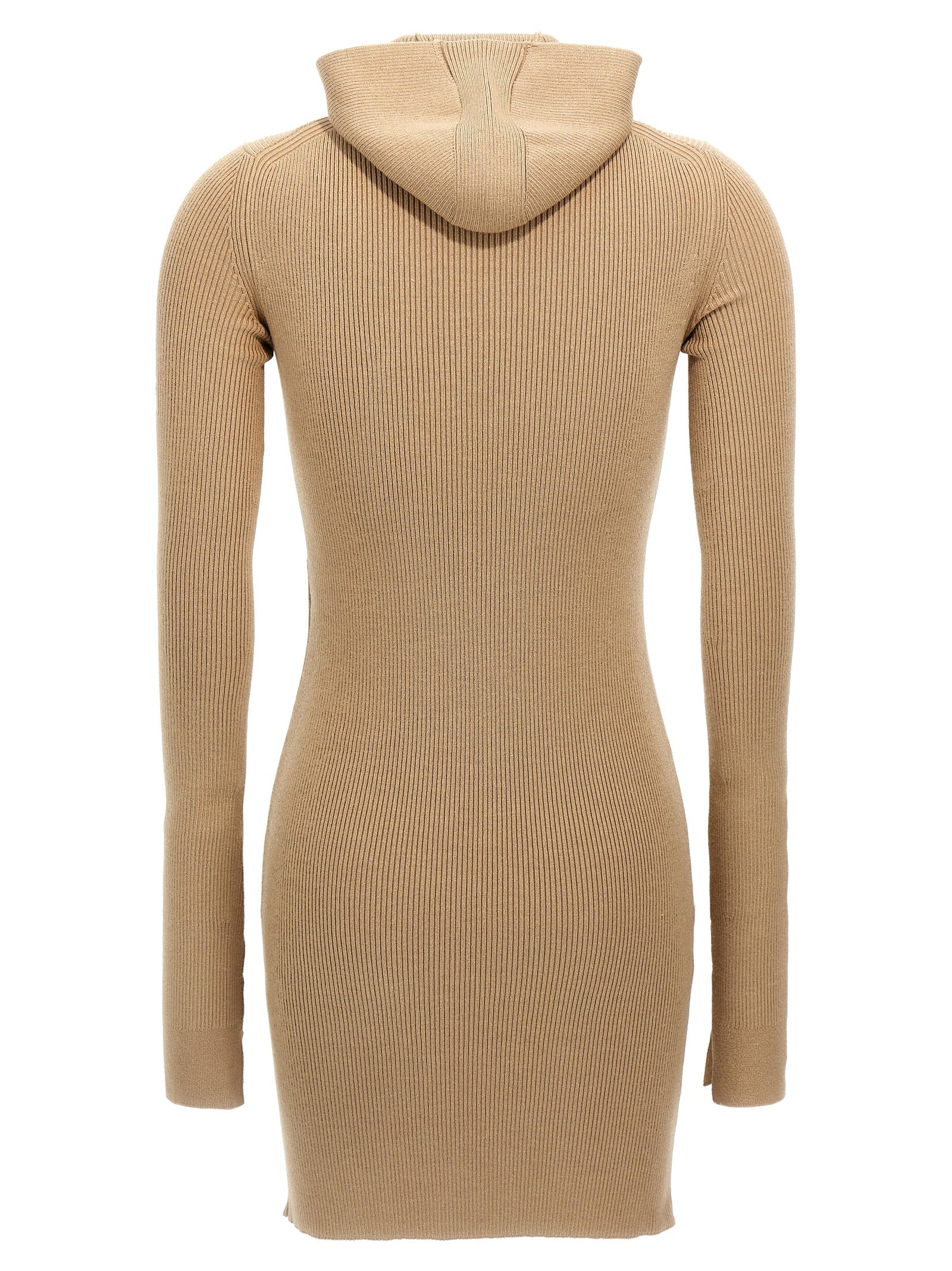 Beige Wool Short Dress