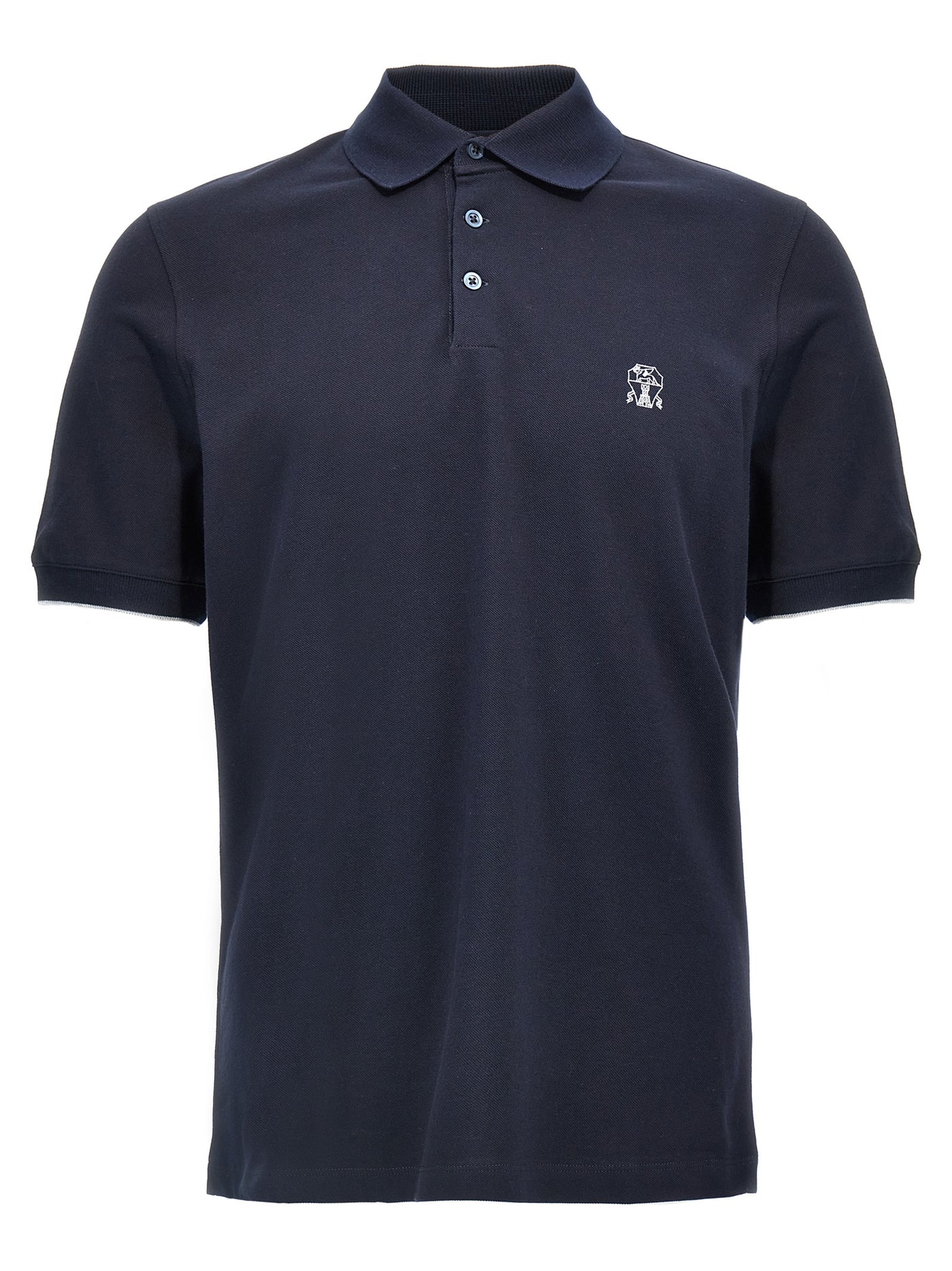 Blue Cotton Polo Shirt