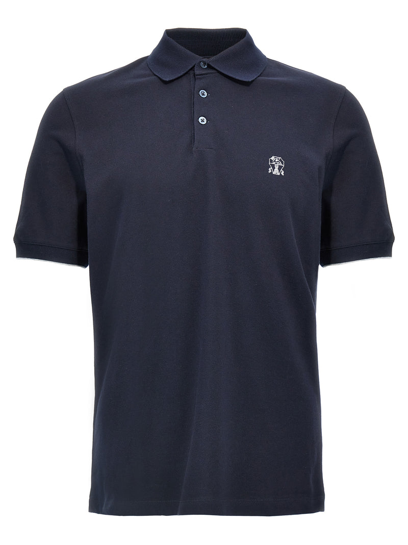 Blue Cotton Polo Shirt