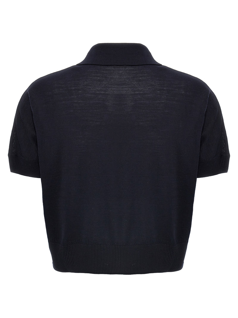 Blue Wool Shortsleeve Shirt