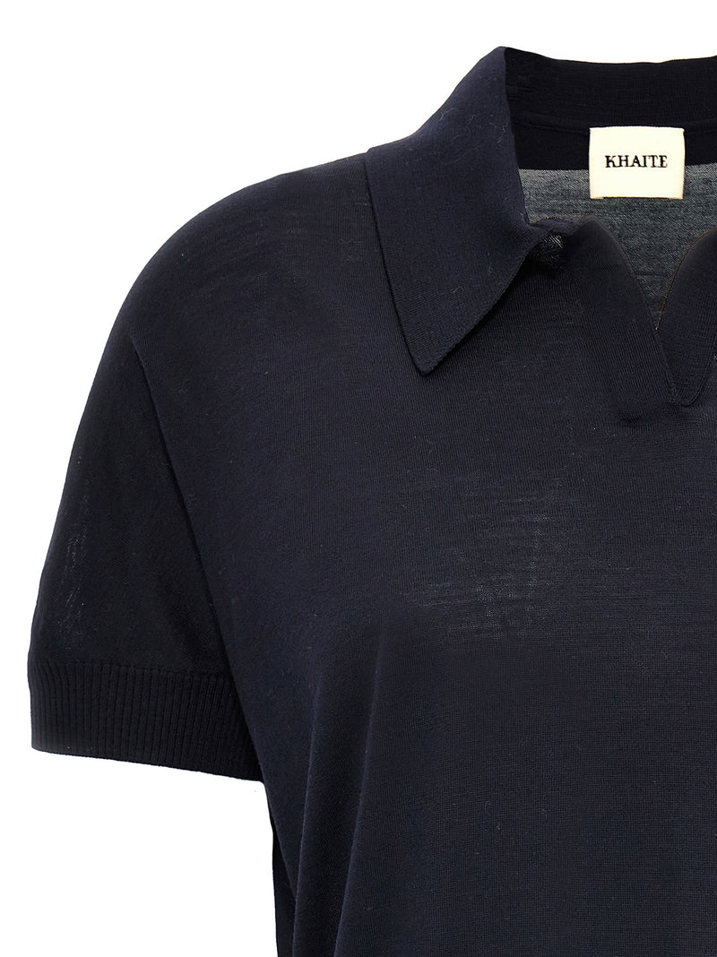 Blue Wool Shortsleeve Shirt