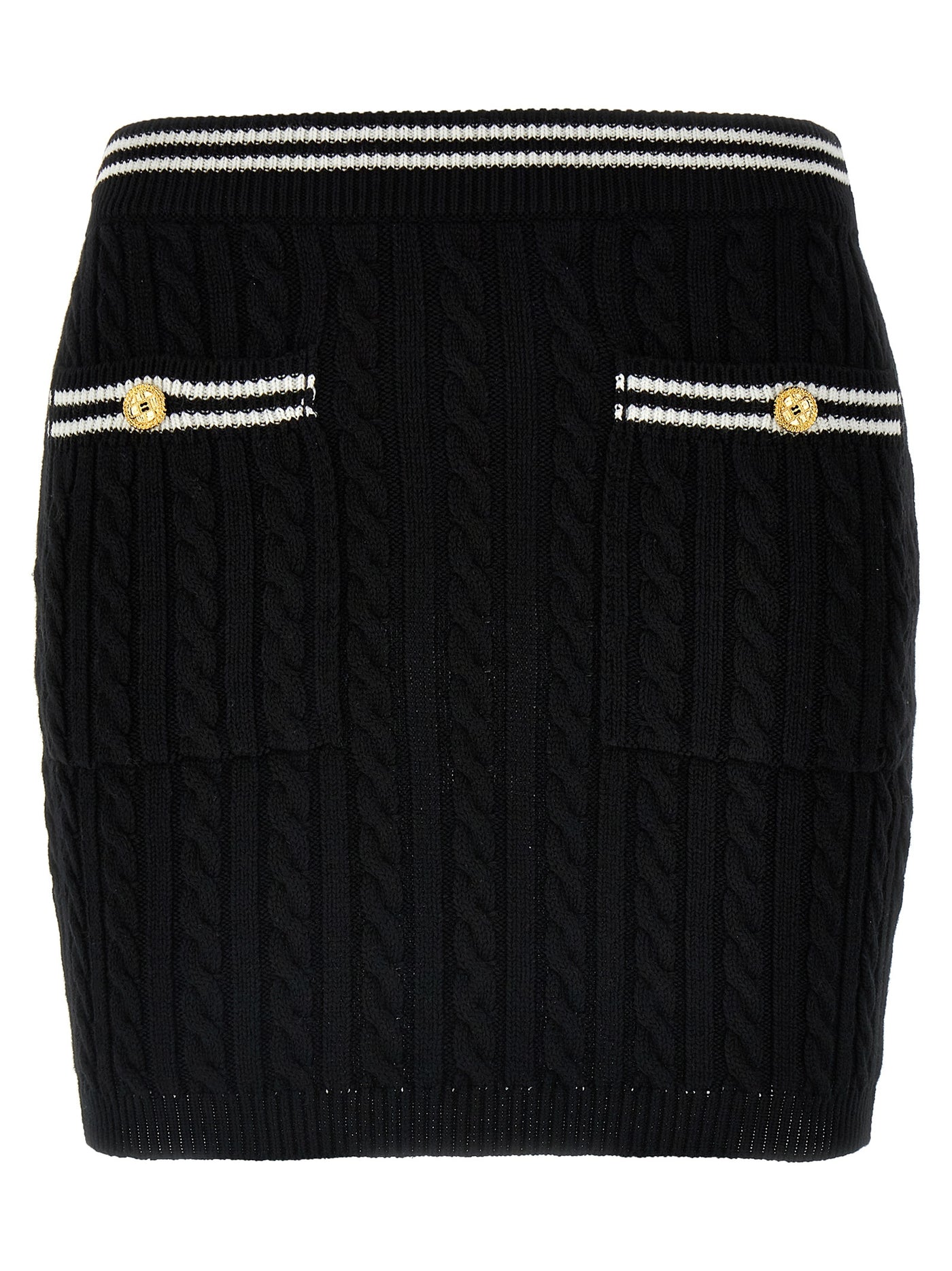 Bicolor Cotton Long Skirt