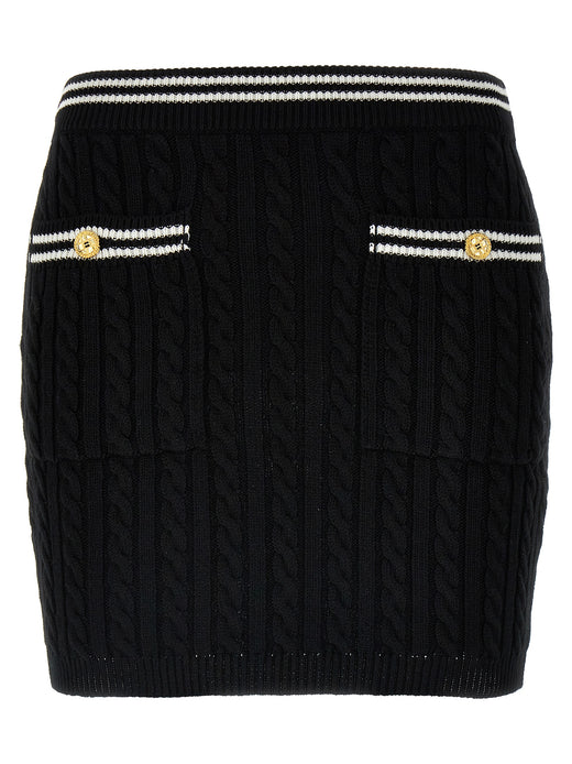 Bicolor Cotton Long Skirt