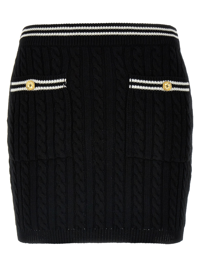 Bicolor Cotton Long Skirt
