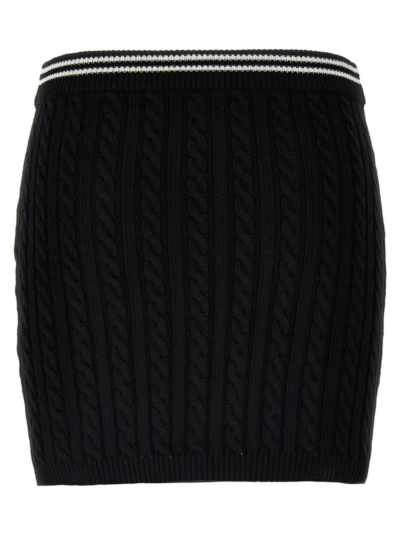 Bicolor Cotton Long Skirt