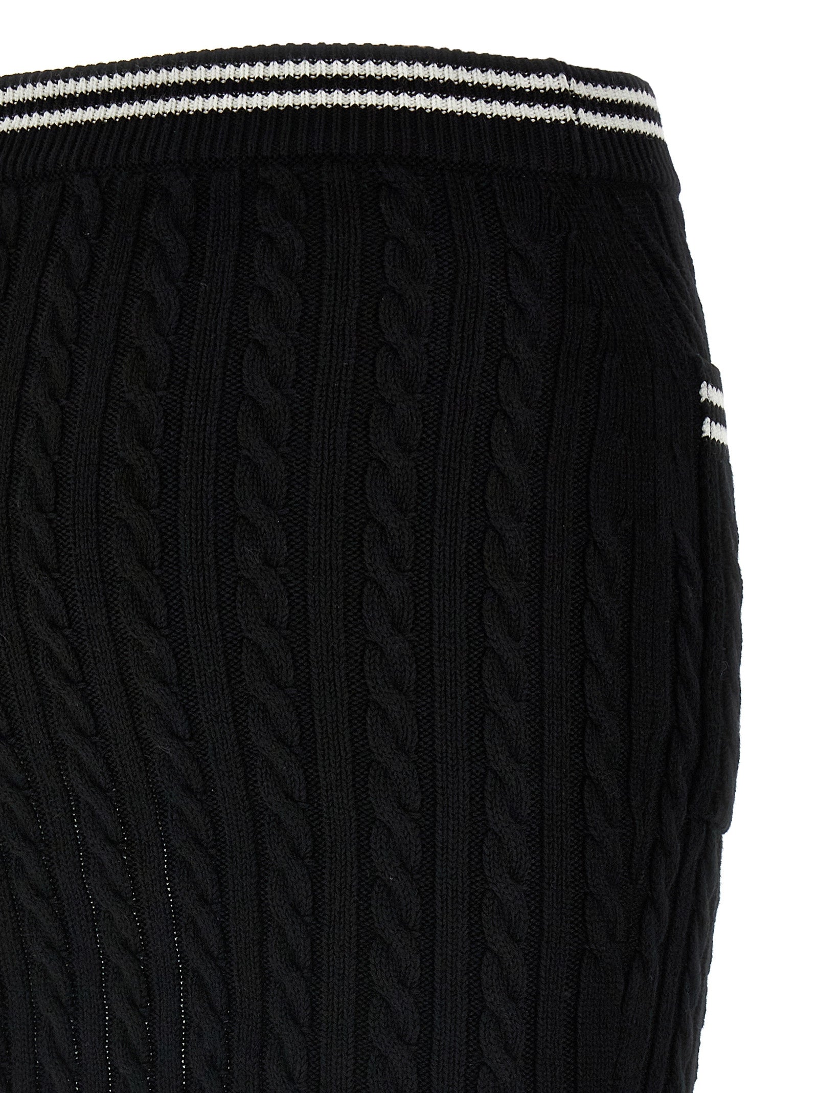 Bicolor Cotton Long Skirt