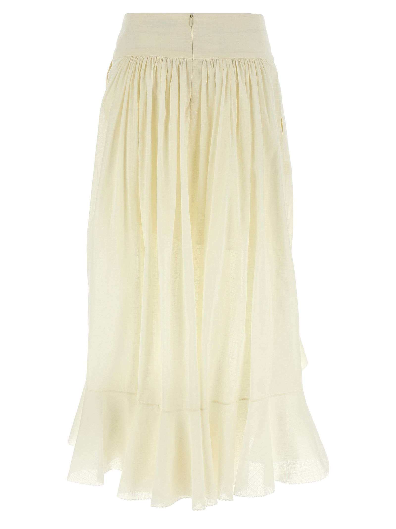 White Cotton Mini Skirt