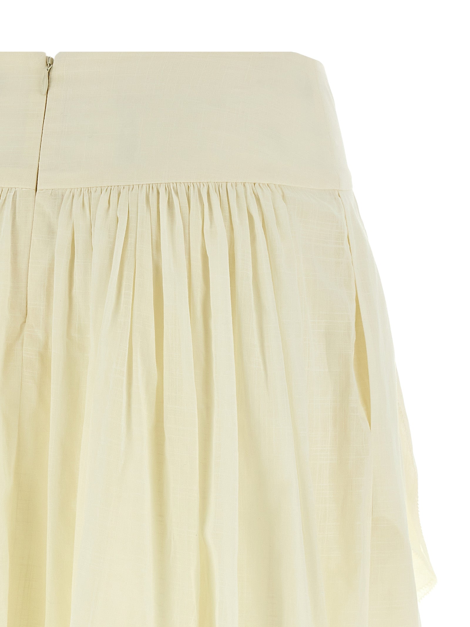 White Cotton Mini Skirt