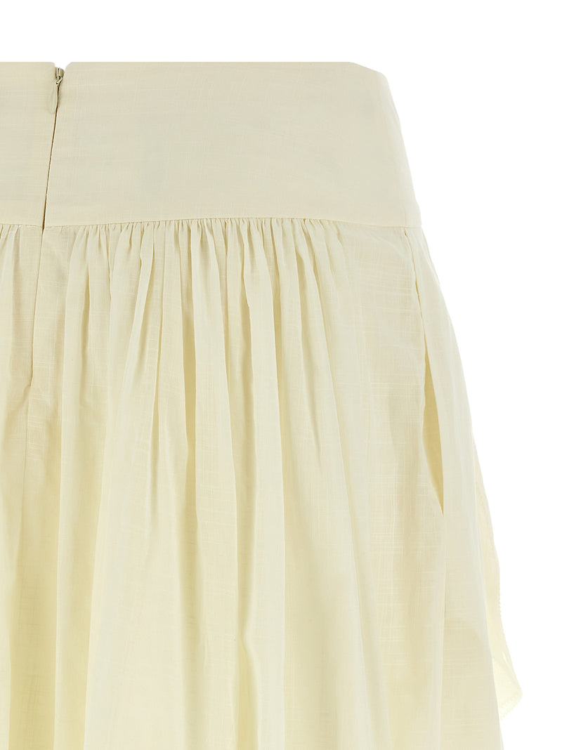 White Cotton Mini Skirt
