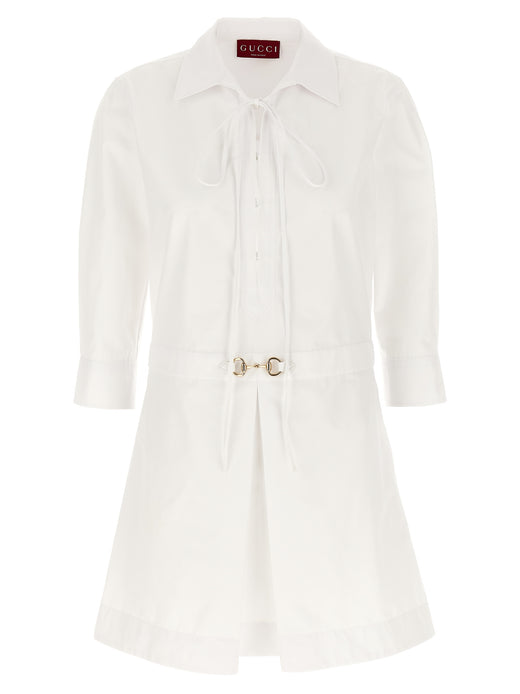 White Cotton Short Dress