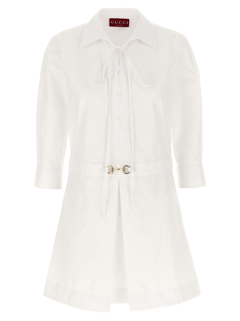 White Cotton Short Dress