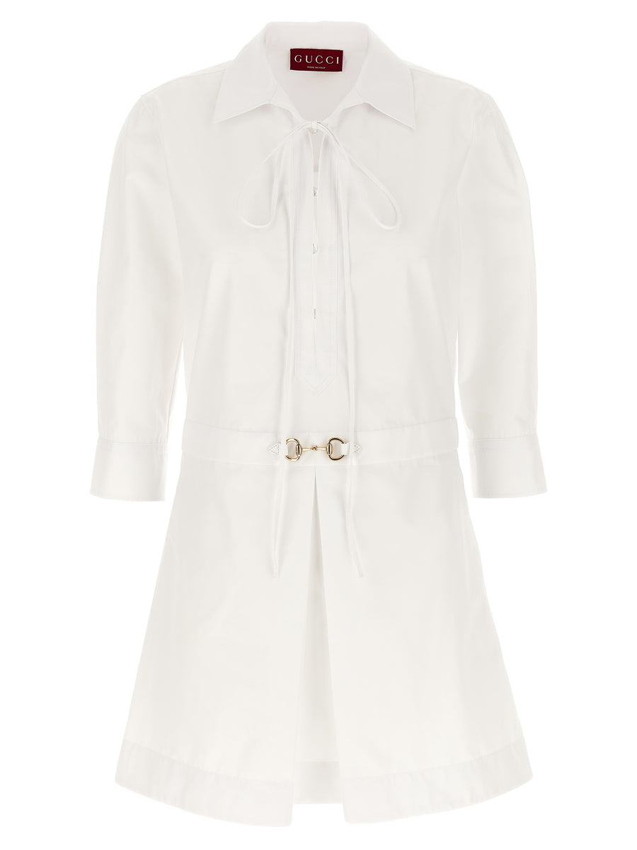 White Cotton Short Dress