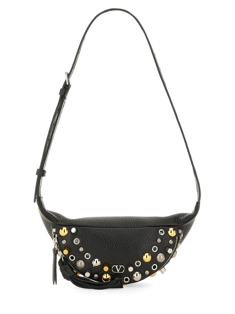Valentino Garavani Nellcôte Belt Bag — Black Leather