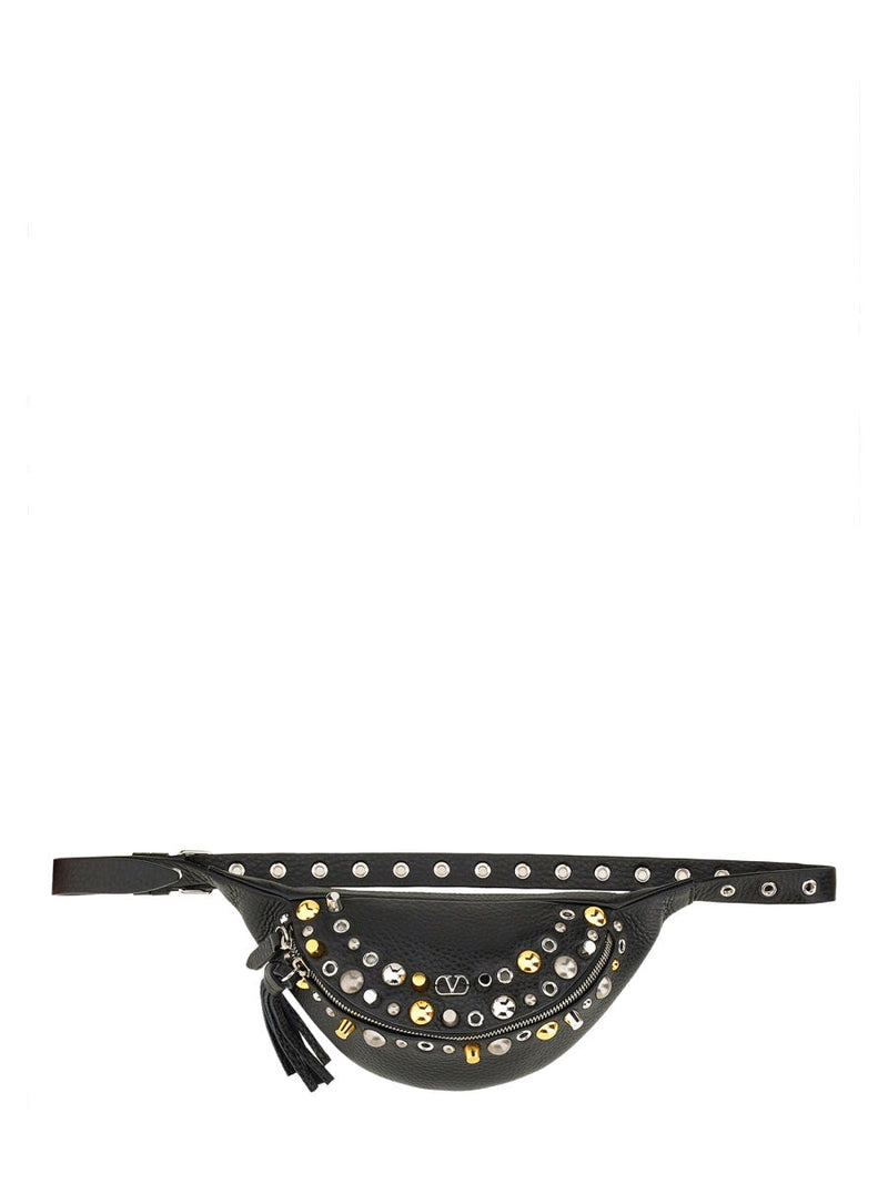 Valentino Garavani Nellcôte Belt Bag — Black Leather