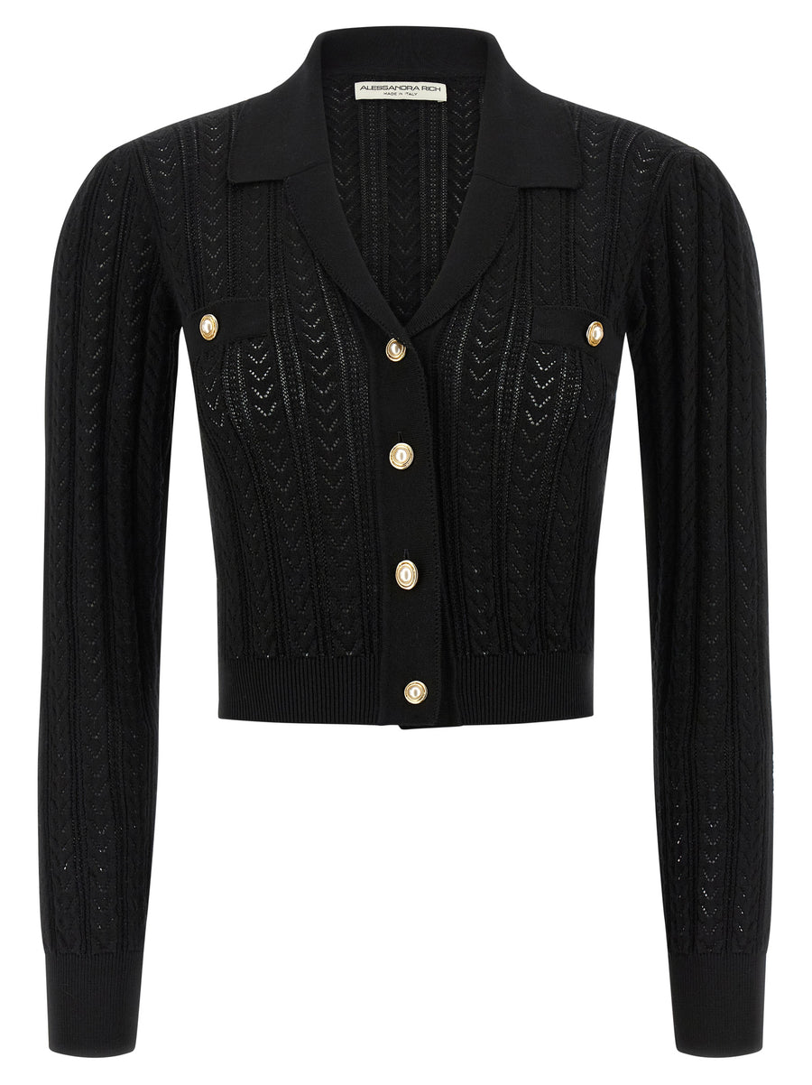 Black Cotton Cardigan