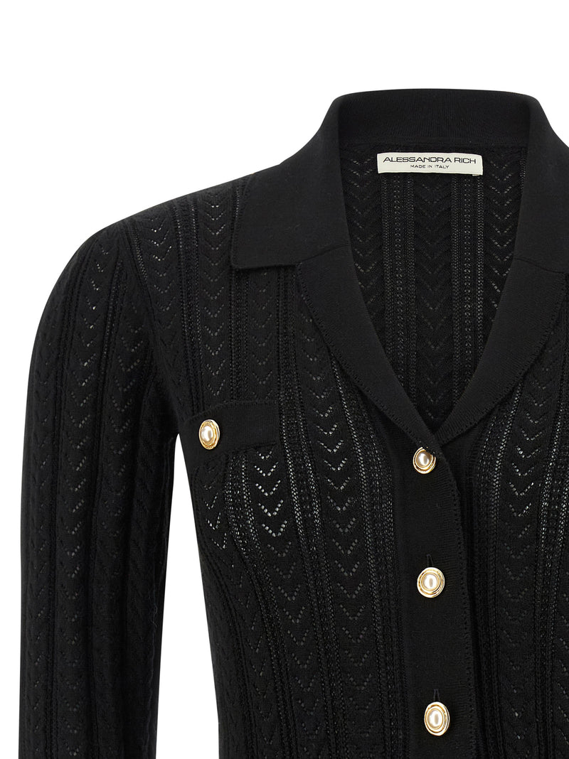 Black Cotton Cardigan