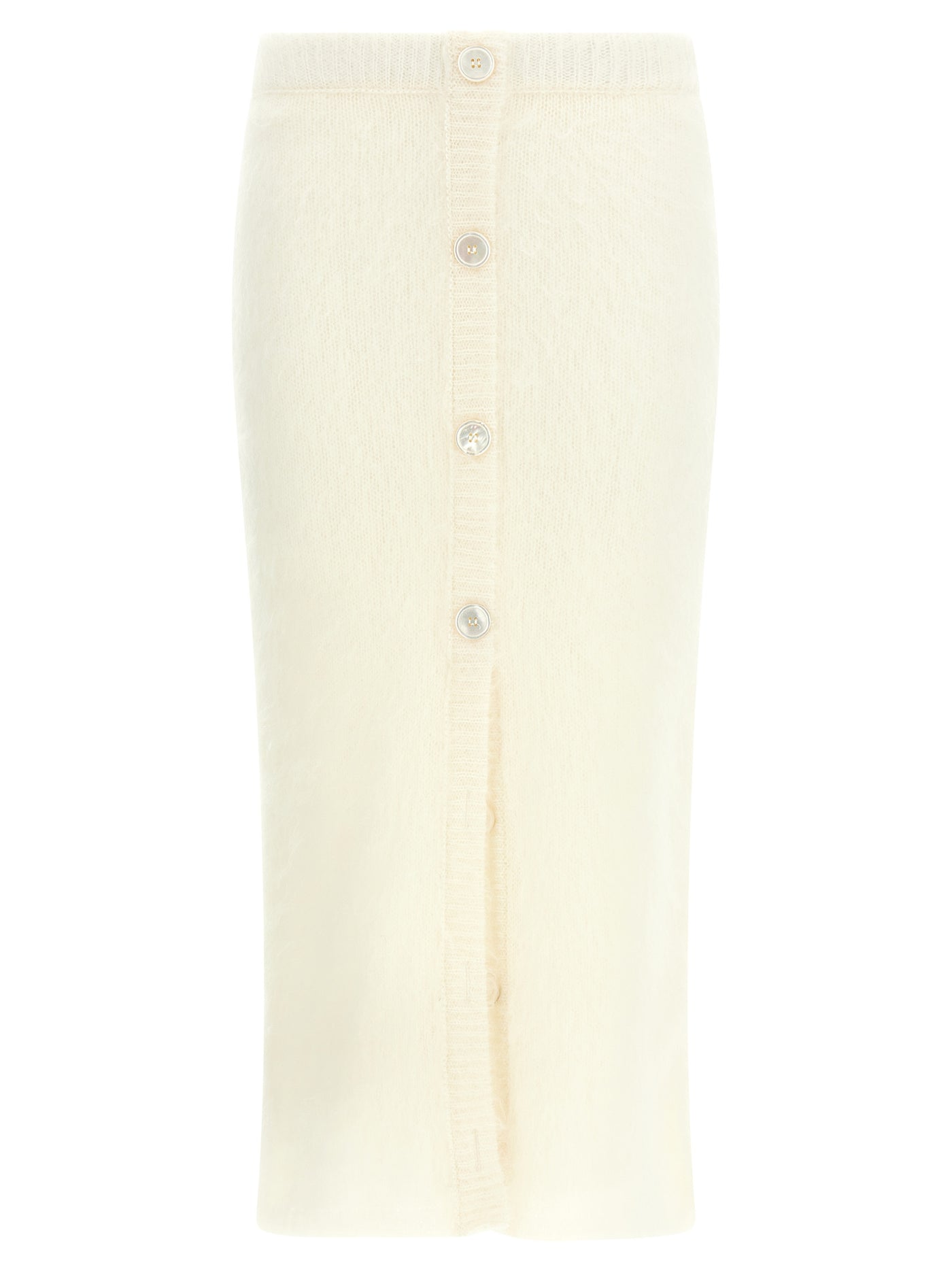 White Other Fibres Midi Skirt