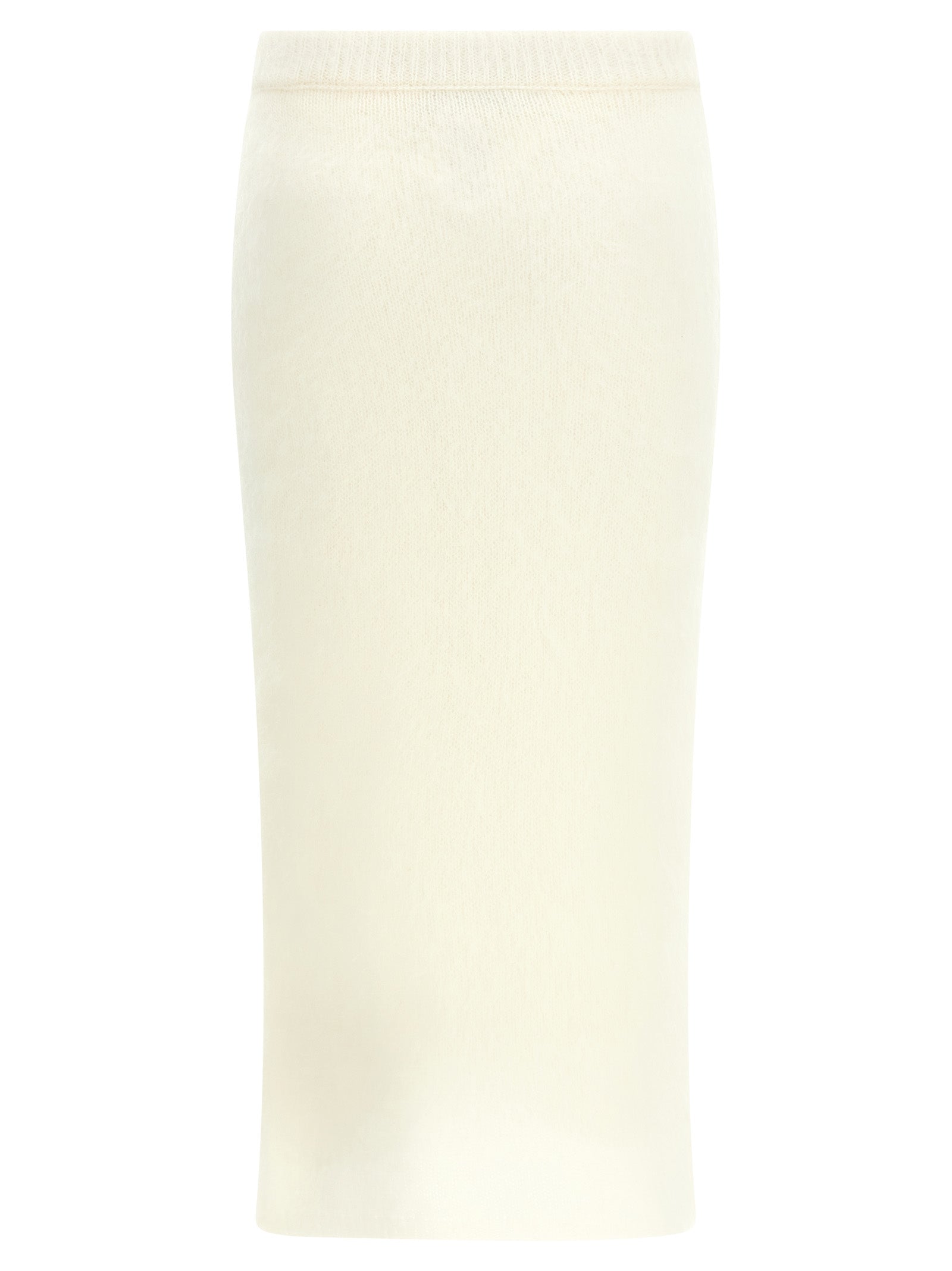 White Other Fibres Midi Skirt