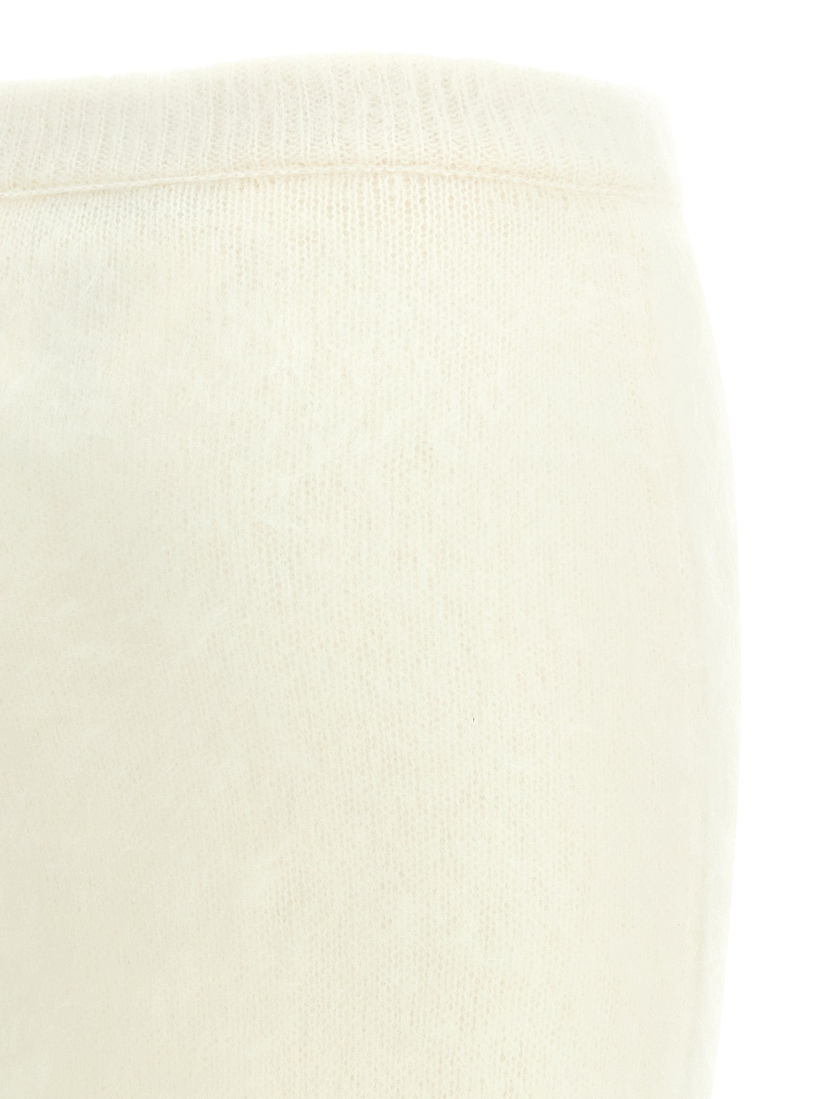 White Other Fibres Midi Skirt