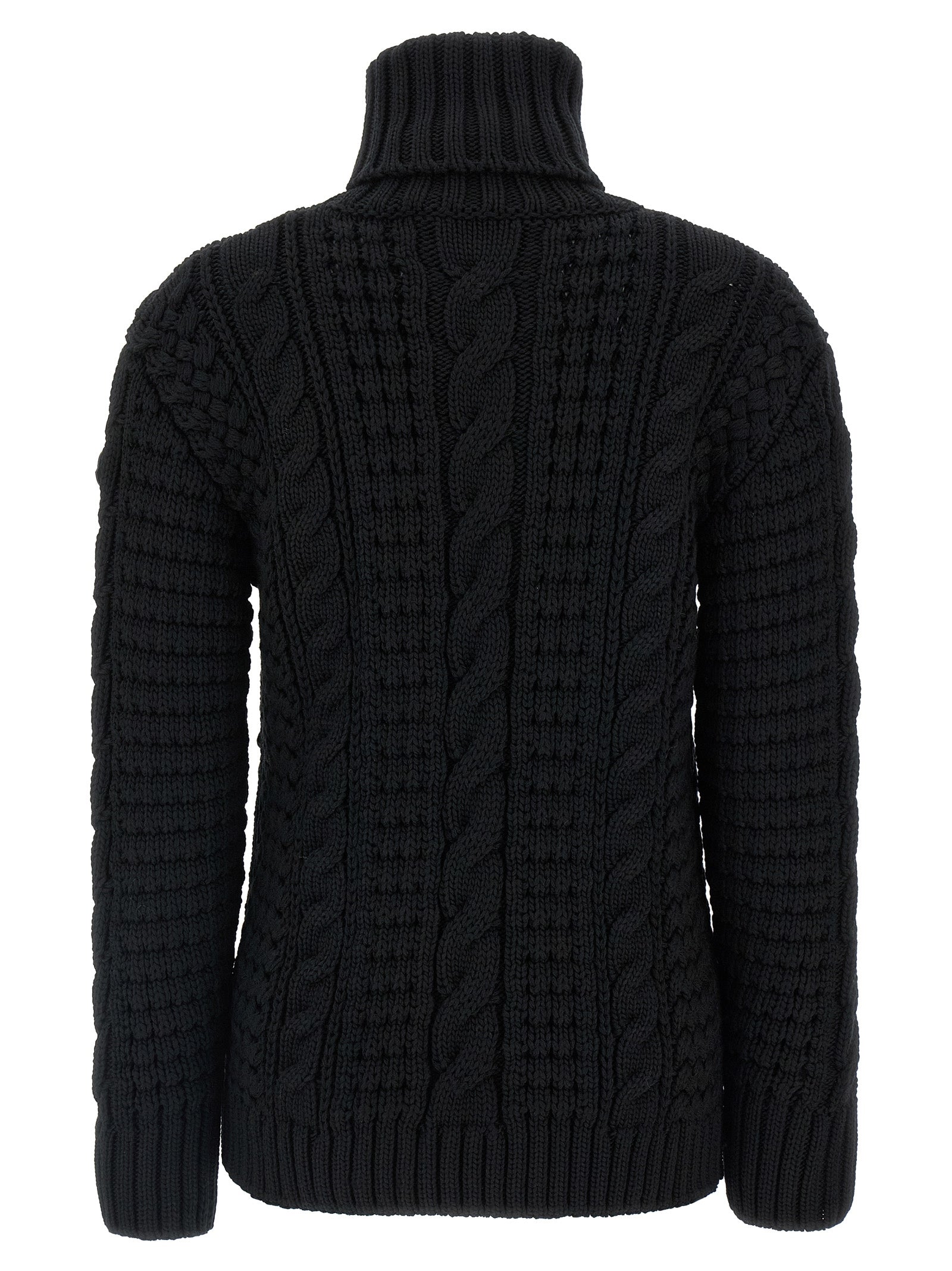 Black Virgin Wool Cardigan