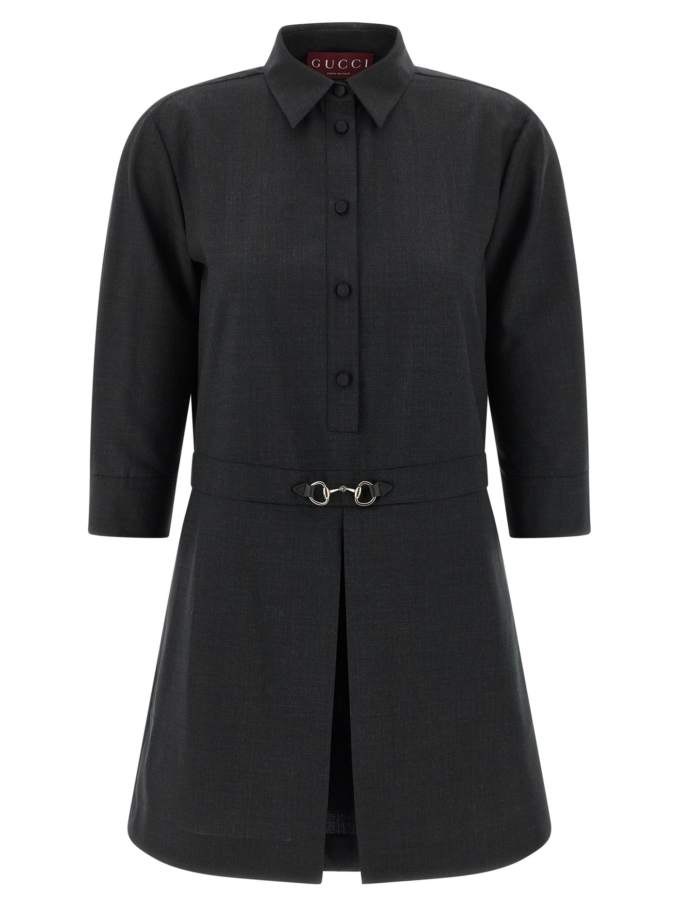 Gray Wool Short Dress