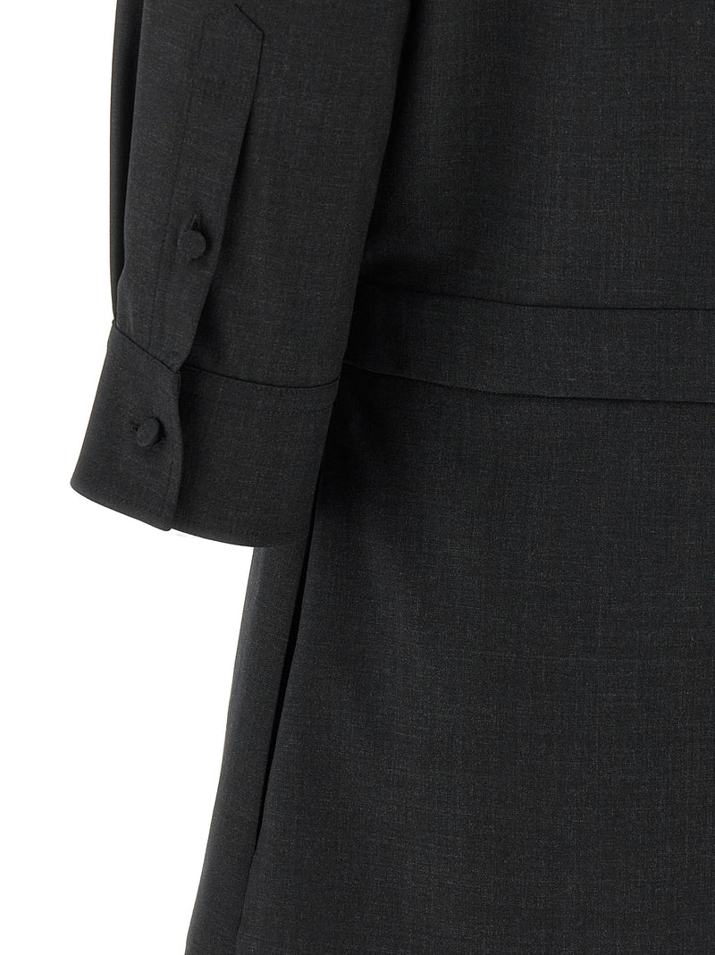 Gray Wool Short Dress