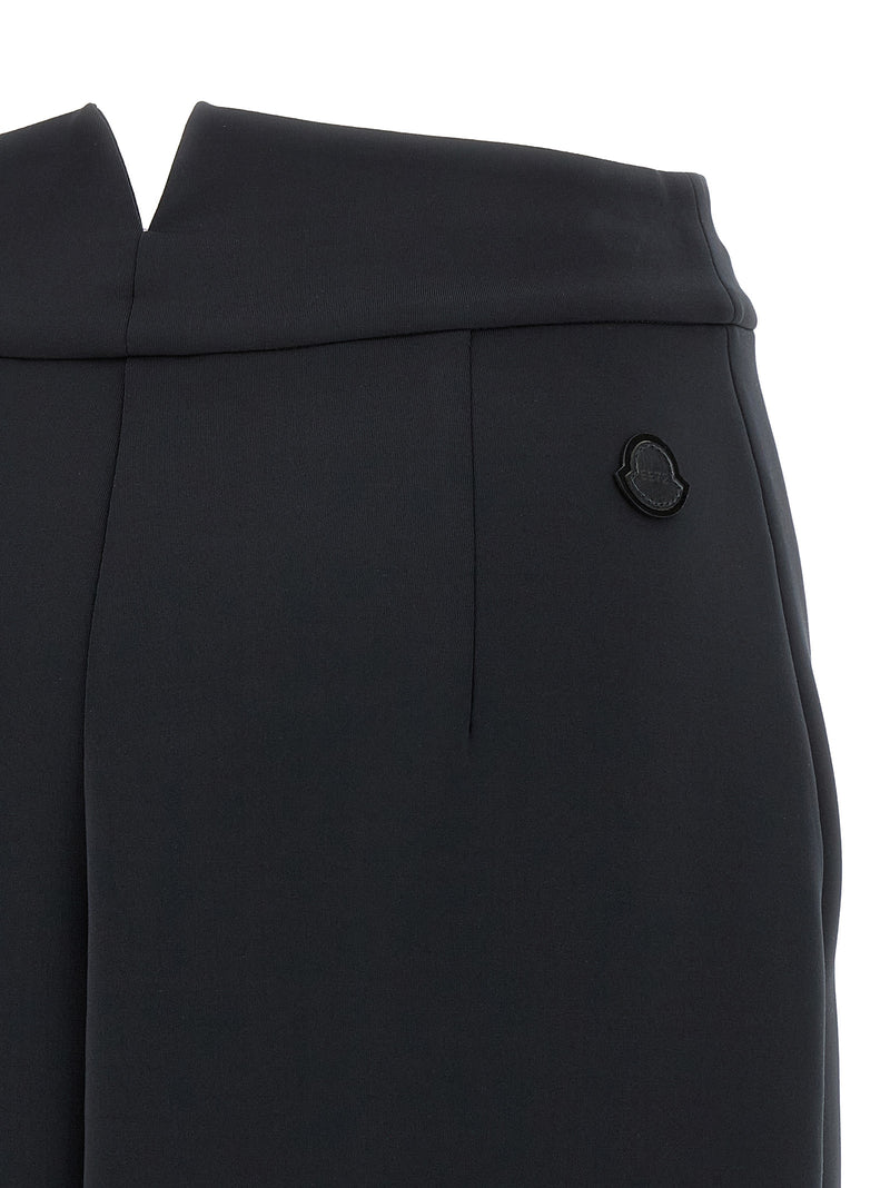 Black Polyester Midi Skirt