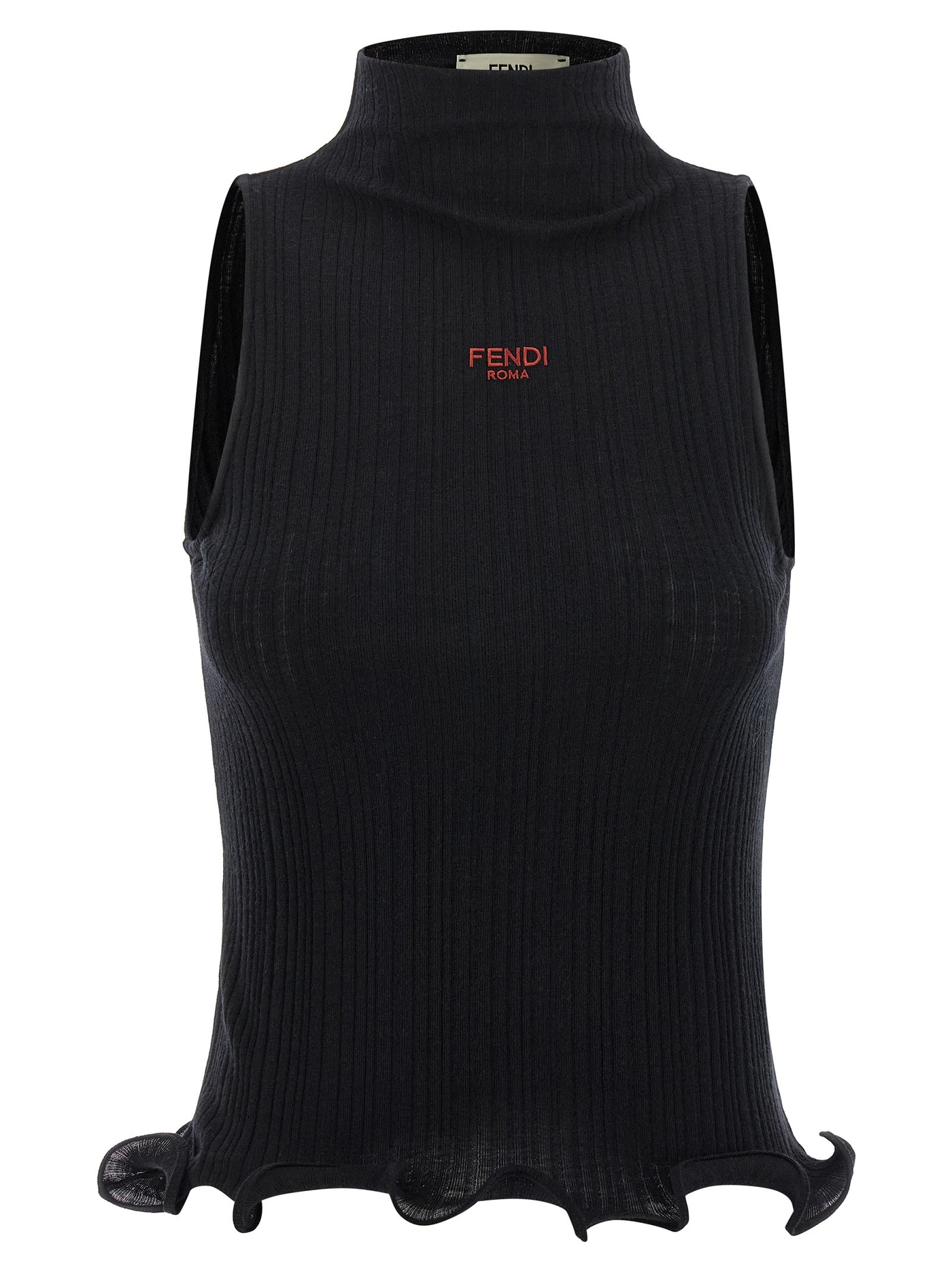 Black Polyester Sleeveles T-Shirt