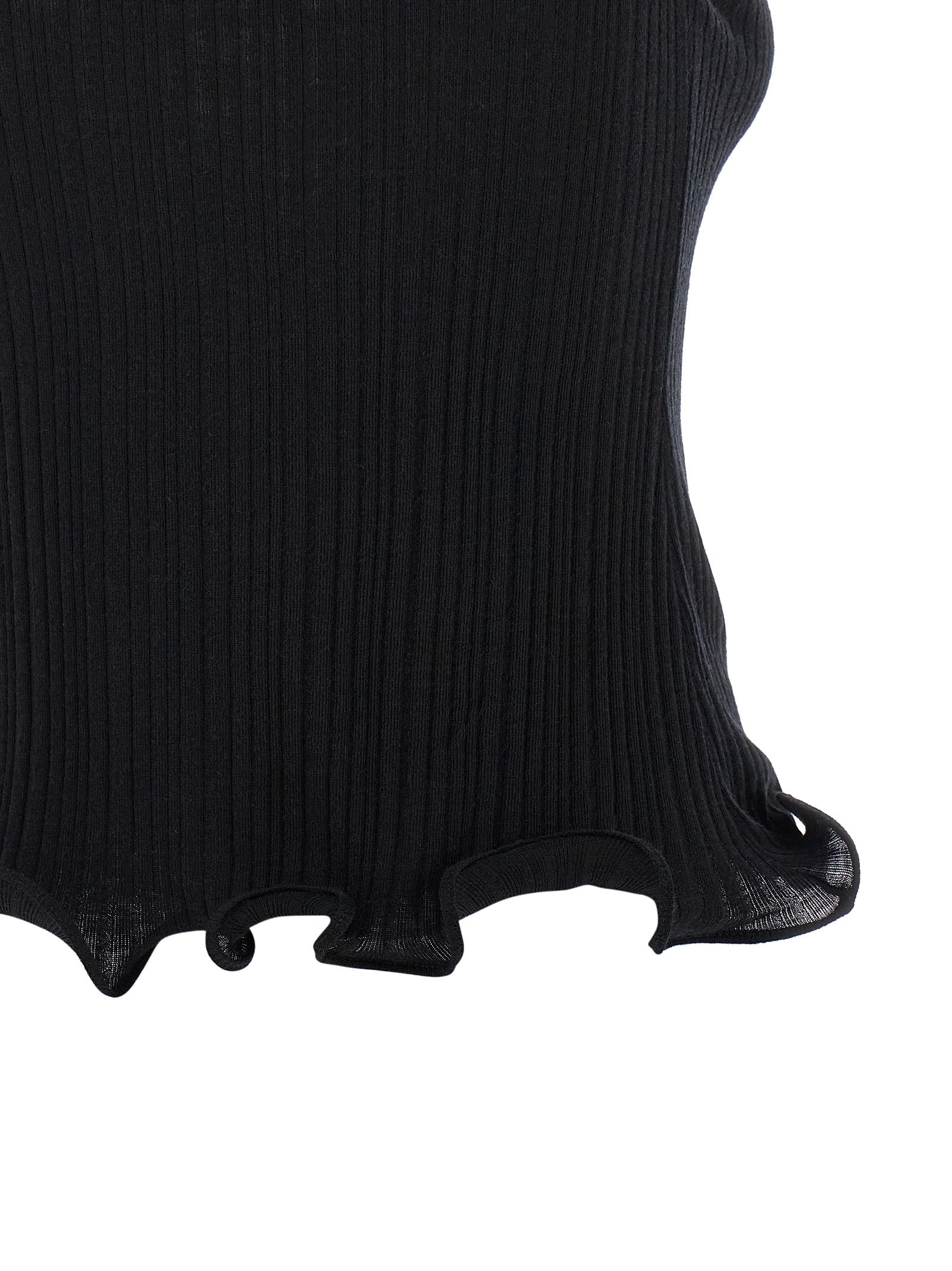 Black Polyester Sleeveles T-Shirt