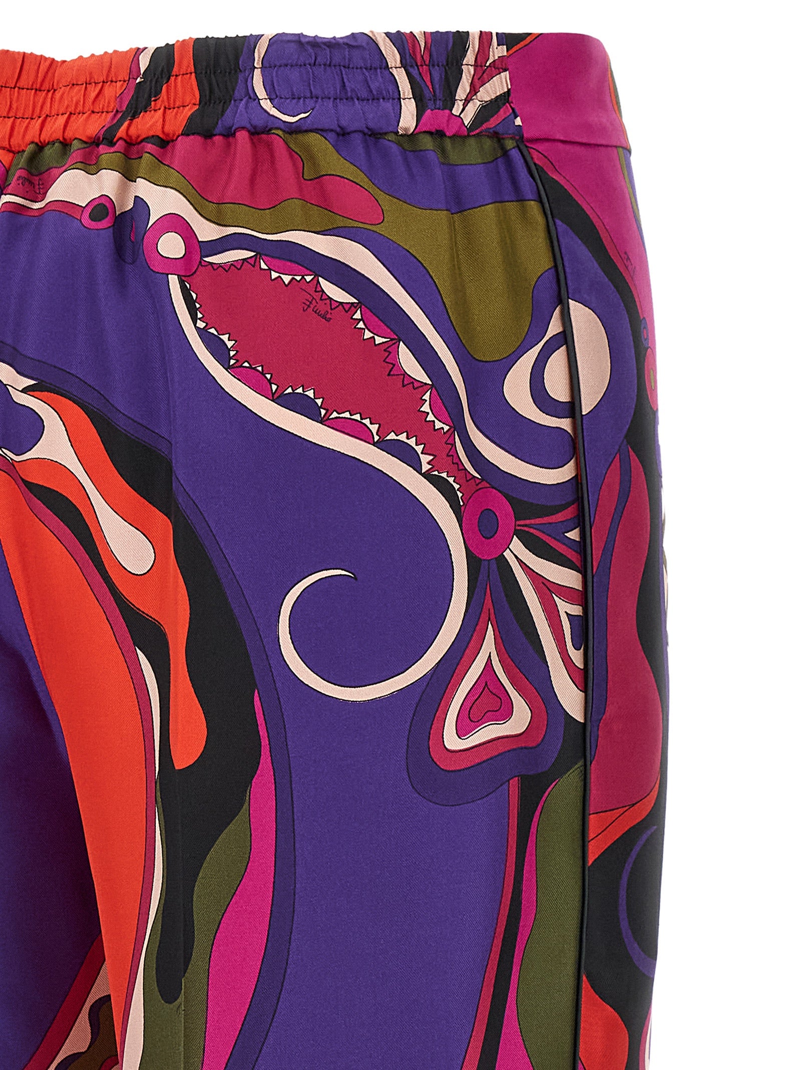 Multicolor Silk Casual Pants