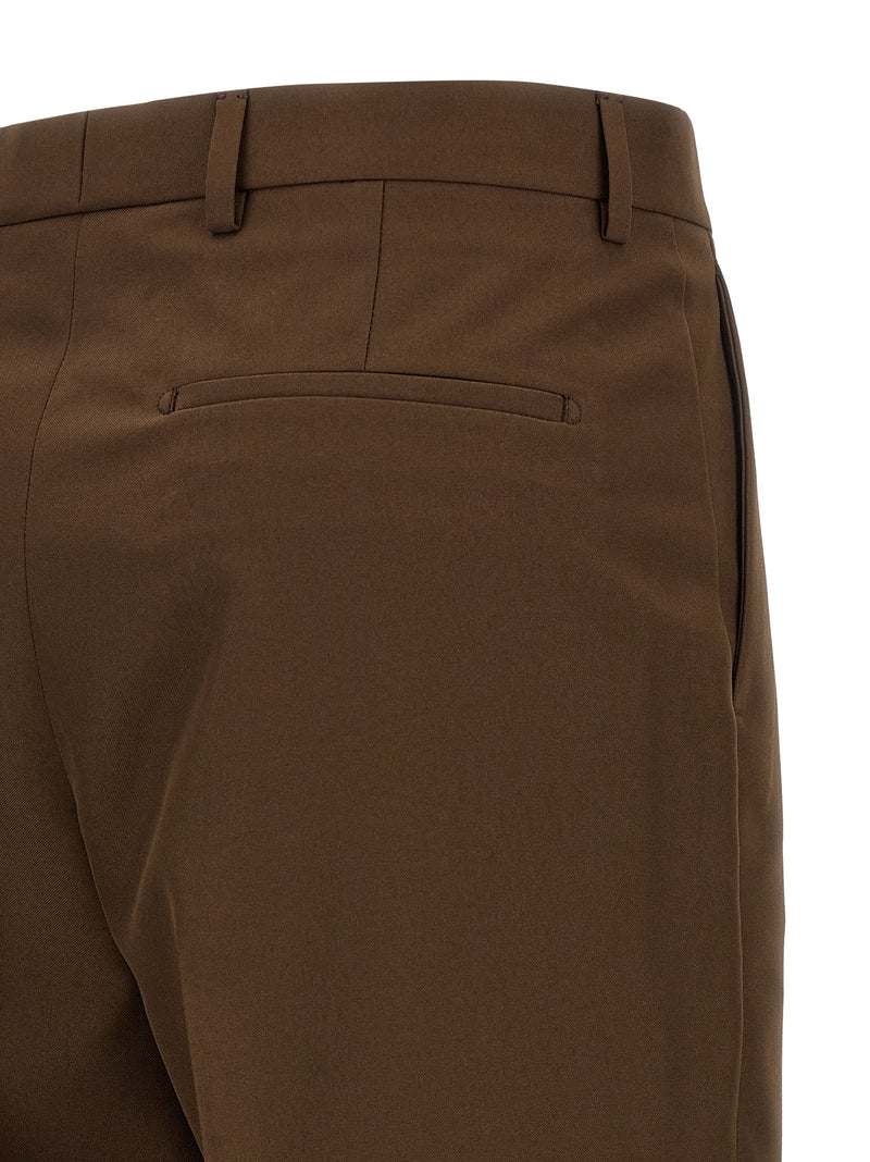 Brown Polyester Dress Pants