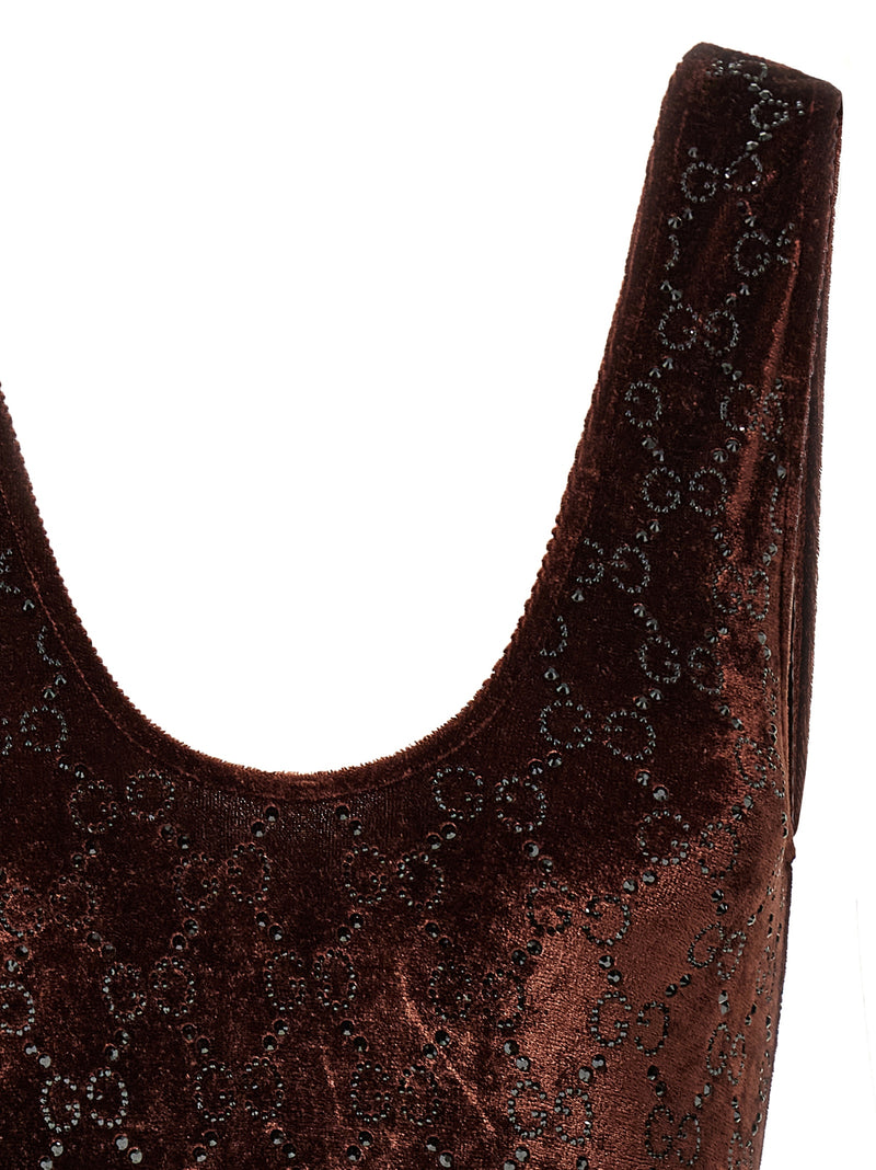 Brown Polyamide Bodysuit