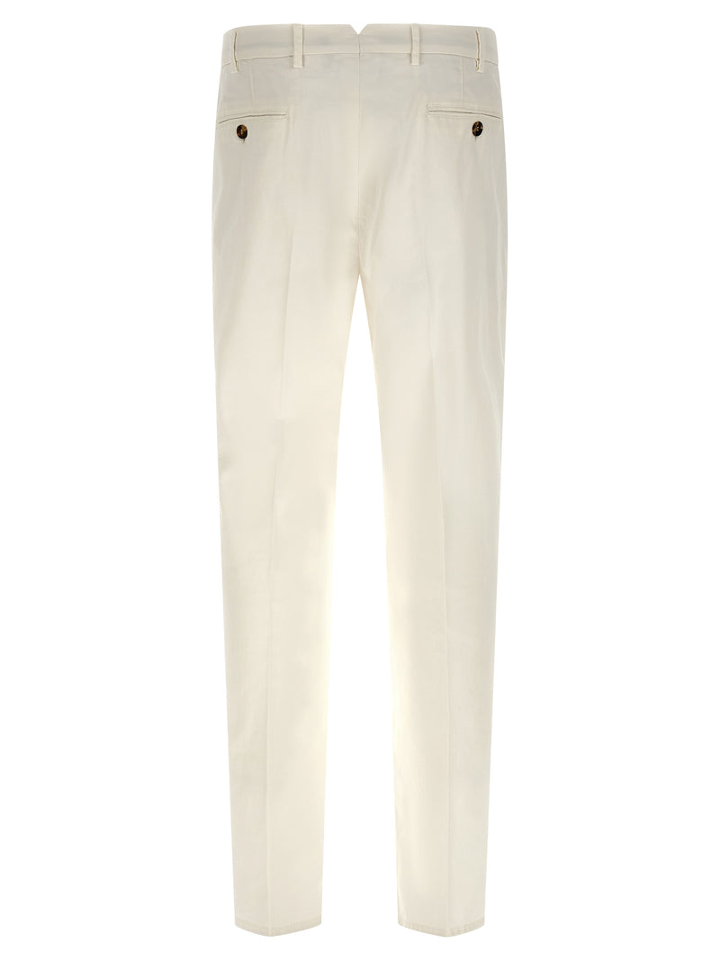White Cotton Casual Pants