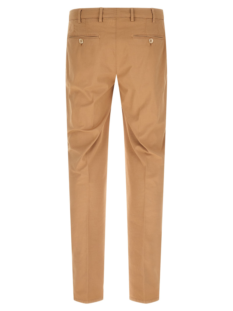 Beige Cotton Casual Pants