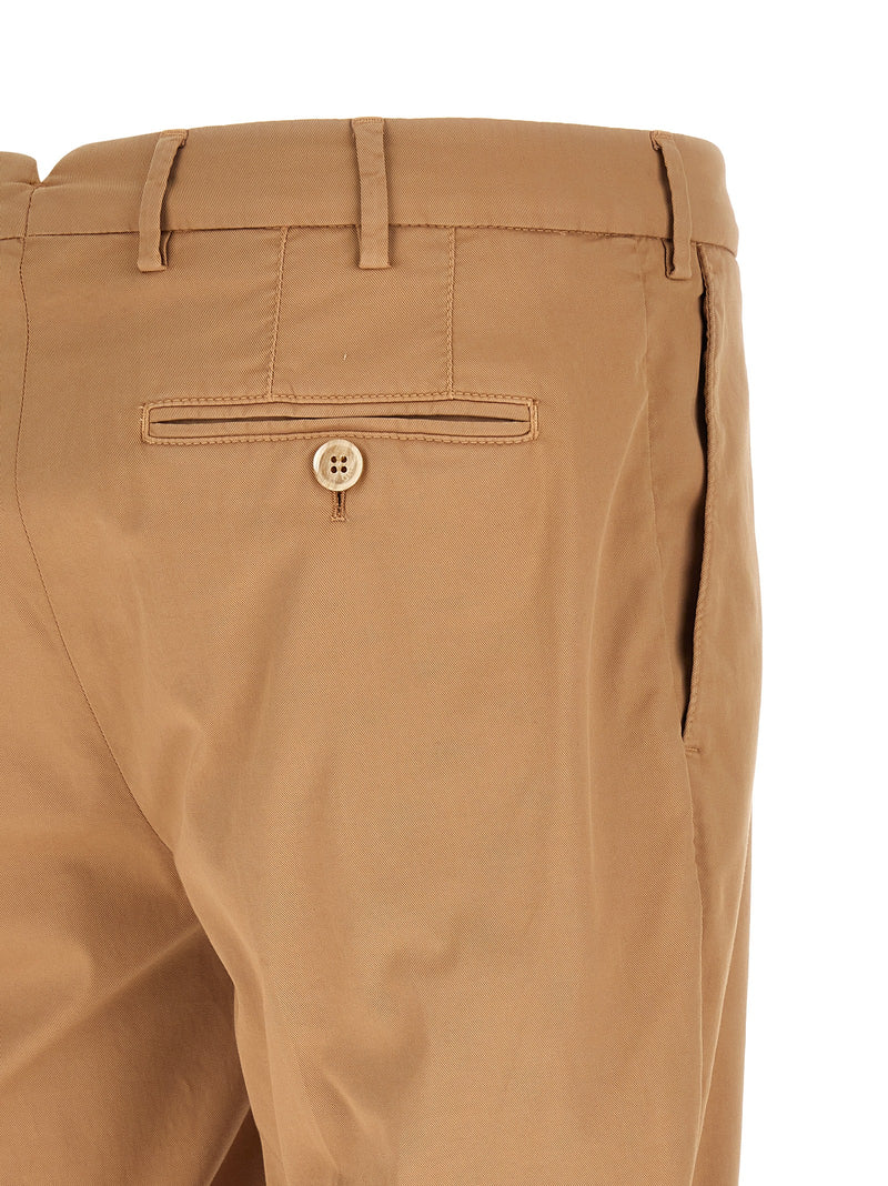 Beige Cotton Casual Pants