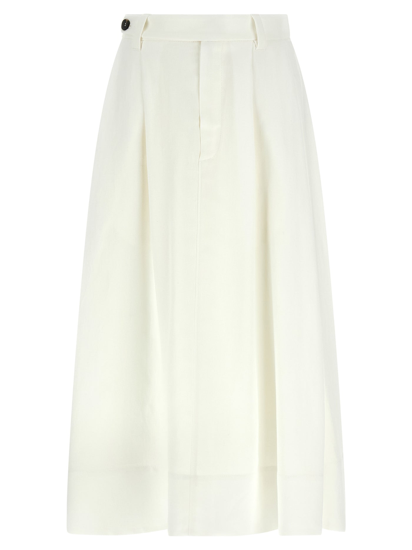 White Viscose Midi Skirt