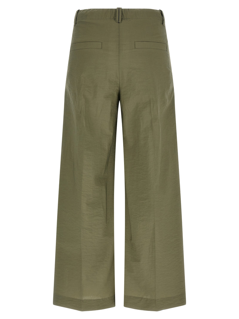 Bicolor Cotton Casual Pants