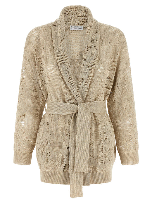 Beige Linen Cardigan