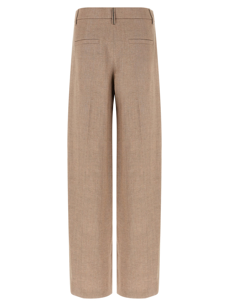 Multicolor Linen Flared Pants
