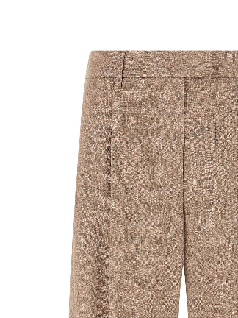 Multicolor Linen Flared Pants